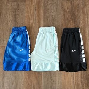 THREE pairs boys Nike Dri-Fit Elite basketball shorts
